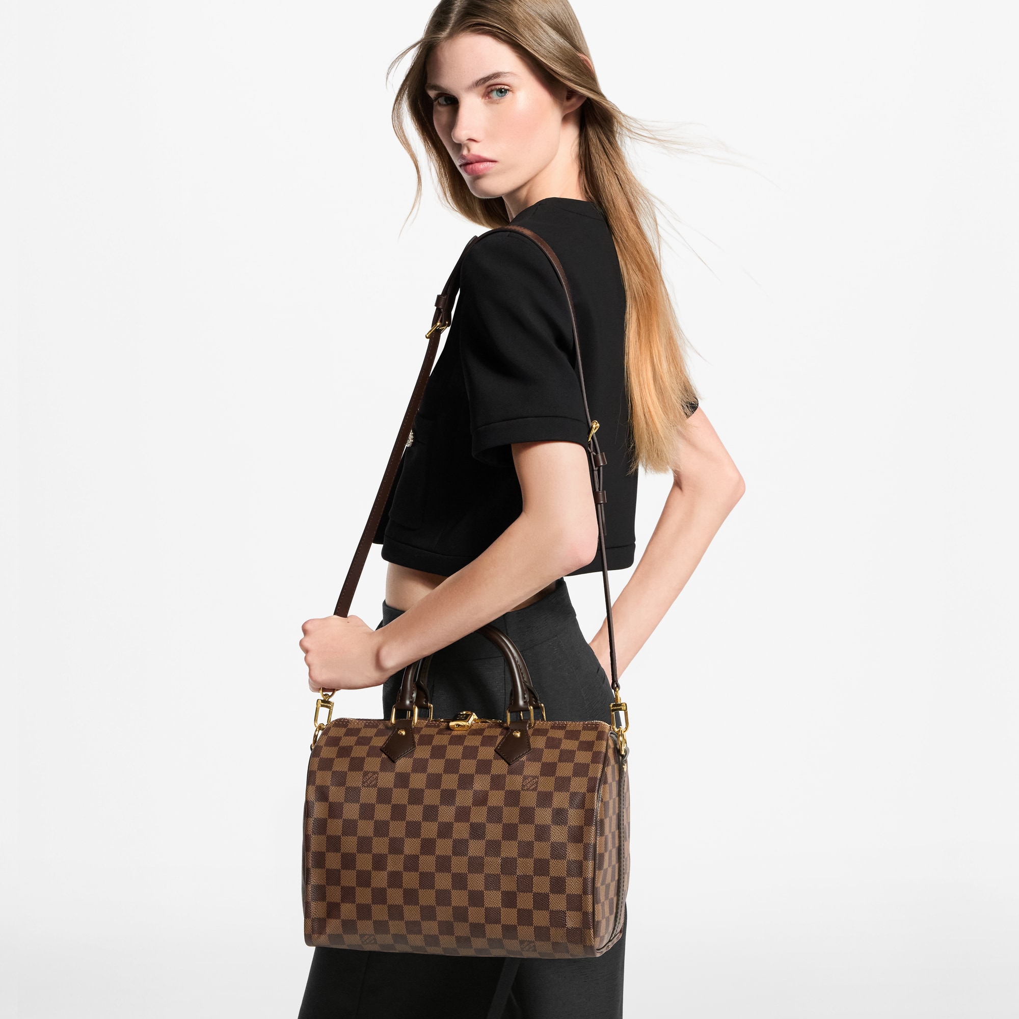 Speedy Bandoulière 30 Damier Ebene Canvas - Handbags | LOUIS VUITTON